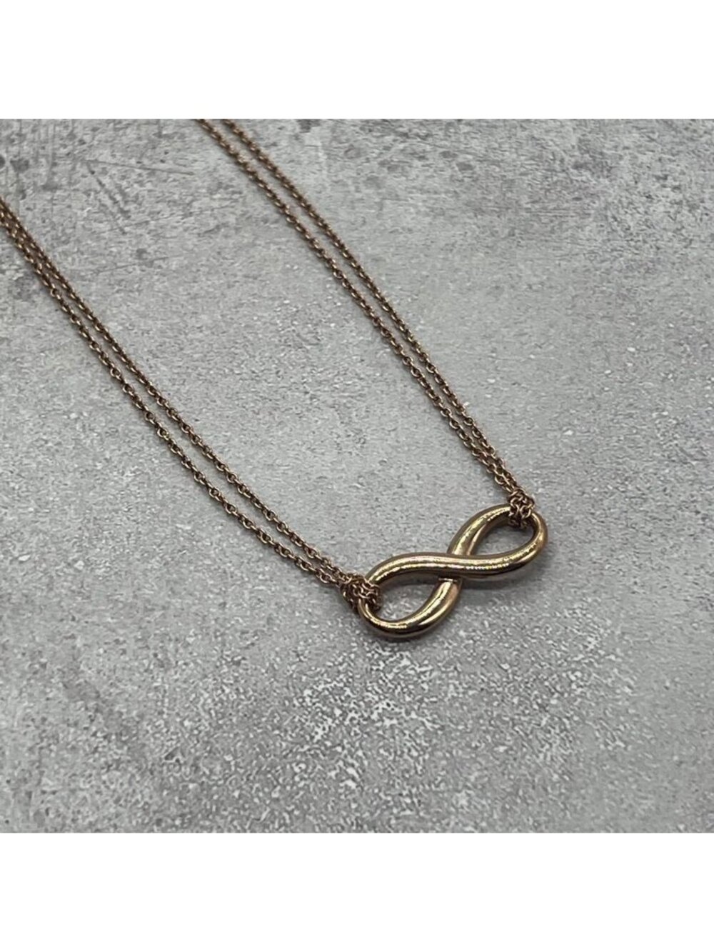 Tiffany & Co Infinity Double Chain Necklace Gold Rubedo